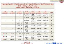 جداول امتحانات جميع صفوف النقل الترم الثالث 2015